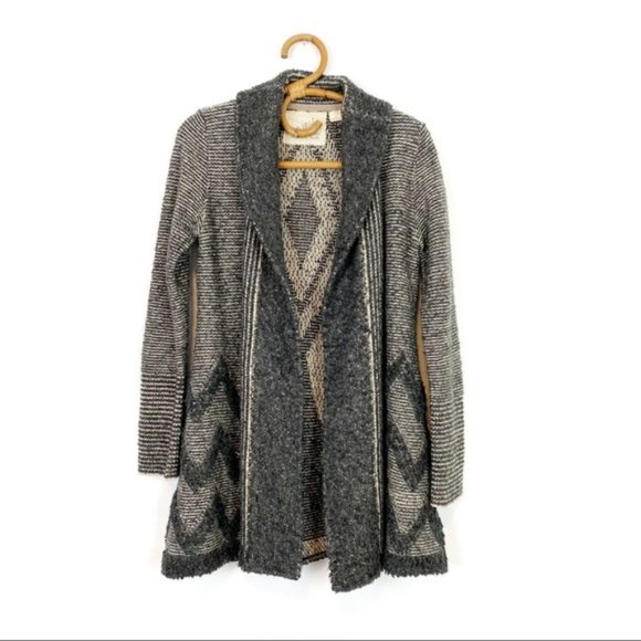 Anthropologie | Angel Of The North | Textured Chevron Cardigan Sweater Size S - Picture 2 of 9